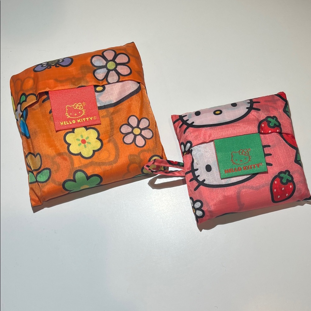 Baggu x Hello Kitty Set of 2 Reusable Totes Standard & Baby - Orange  & Pink